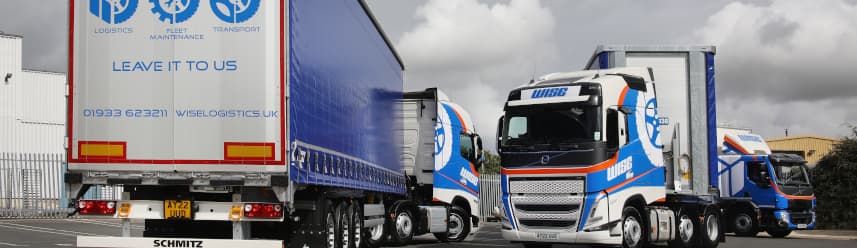 Wise Group vehicles parked together at the Corby depot